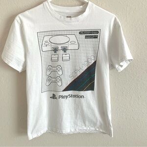Sony Official Playstation Tee SCPH-1000 Console Blk White Size Small